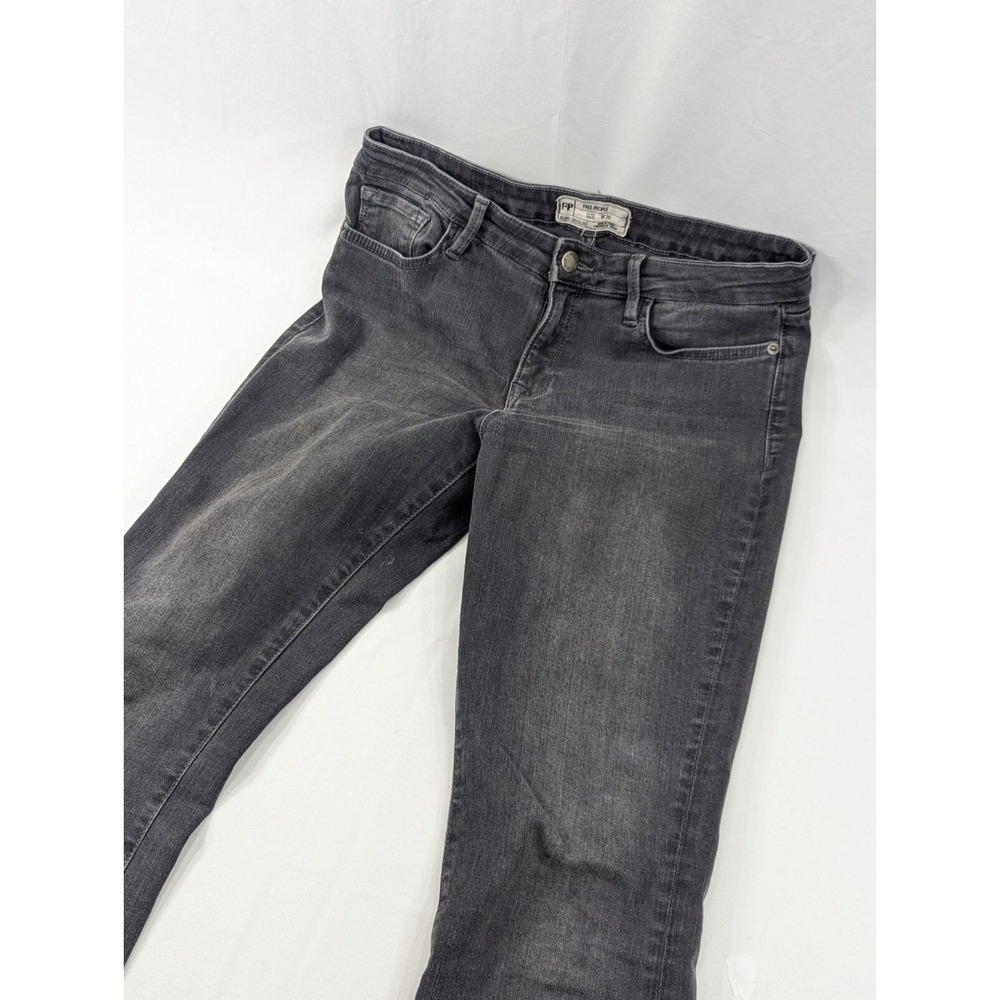 Free People Jeans Women's Size 29 Black Raw Hem Denim Mid Rise 61502-16515125